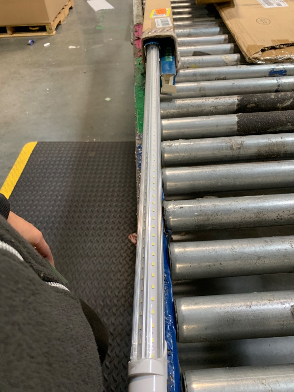 Photo 1 of  ** UNTESTED ** TRLIFE 8FT LED Bulbs 6000K, T8 8FT V Shape 65W FA8 LED Light Bulbs with Clear Cover(150W Fluorescent Bulbs Replacement), Dual Row L ED Chips, 7800Lm, Dual-Ended Power (4 Pack)