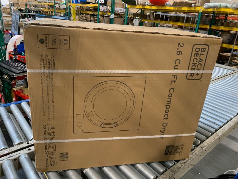 Photo 1 of *** FACTORY SALED **** BLACK+DECKER BCED26 Compact Dryer for Standard Wall Outlet, Small, 5 Modes, Load Volume 8.8 lbs., White