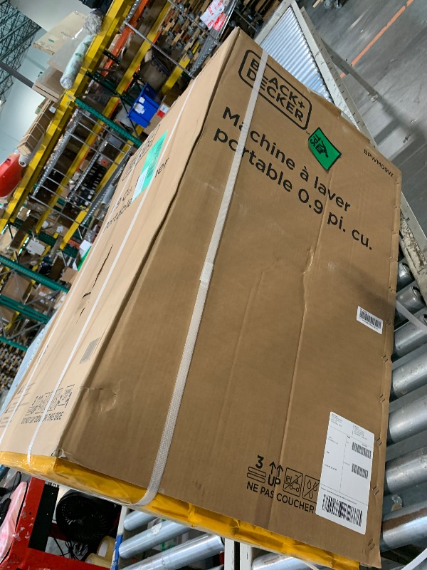 Photo 1 of ** FACTORY SEALED *** BLACK+DECKER 0.9 Cu. Ft. Portable Washer, 6.6 lb. Capacity Washing Machine for Homes & Apartments, 5 Wash Cycles, Quick Connect Sink Adapter and Drain Hose Included, Transparent Lid, BPWM09W, White