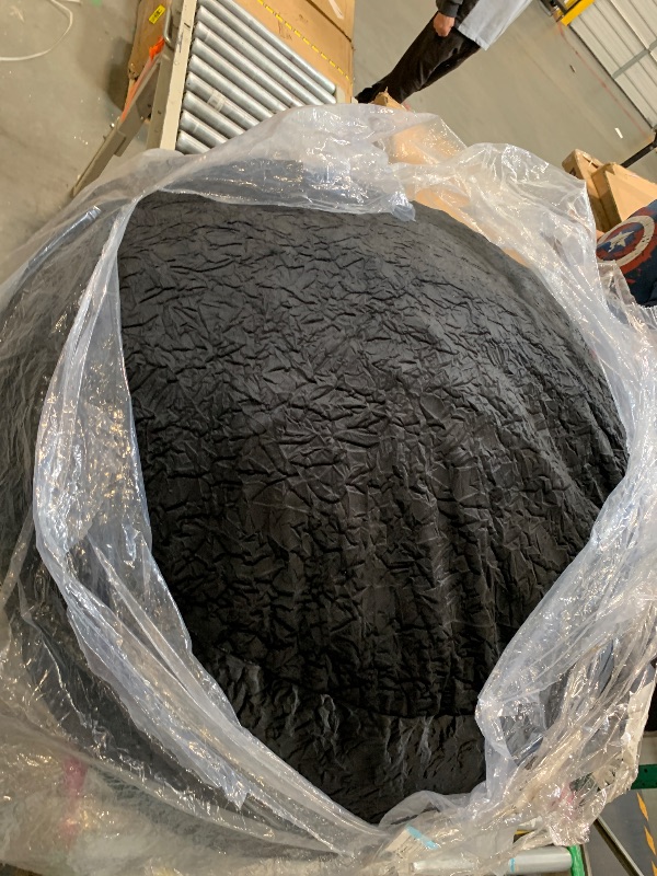 Photo 1 of ** USED* *** EDUJIN 3 ft Bean Bag Chair: 3' Memory Foam Bean Bag Chairs for Adults/Teens with Filling,Ultra Soft Dutch Velvet Cover, Round Fluffy Lazy Sofa for Living Room - 3Foot,Black