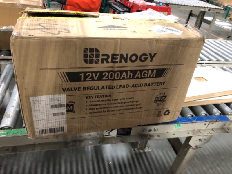 Photo 1 of * USED / UNTESTED**  Renogy Deep Cycle AGM Battery 12 Volt 200Ah, 3% Self-Discharge Rate, 2000A Max Discharge Current, Safe Charge Most Home Appliances for RV, Camping, Cabin, Marine and Off-Grid System, Maintenance-Free