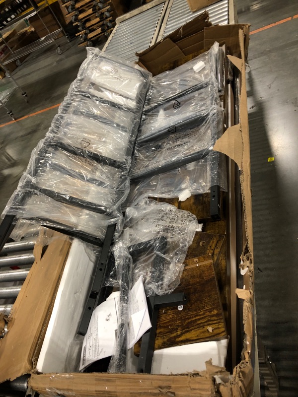 Photo 1 of *** USED / MISSING PARTS / UNTESTED *** YITAHOME TV Stands for 65 inch TV Entertainment Center with 2 Industrial 4-Tier Bookshelves, LED TV Stands for Living Room, Modern Farmhouse TV Console Cabinet with Power Outlets, Rustic Brown