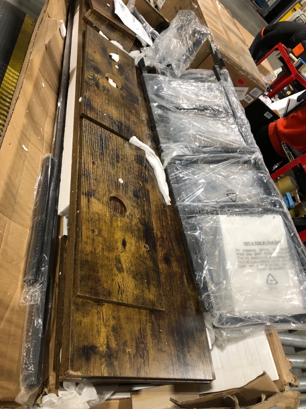 Photo 1 of *** USED / MISSING PARTS / UNTESTED *** YITAHOME TV Stands for 65 inch TV Entertainment Center with 2 Industrial 4-Tier Bookshelves, LED TV Stands for Living Room, Modern Farmhouse TV Console Cabinet with Power Outlets, Rustic Brown