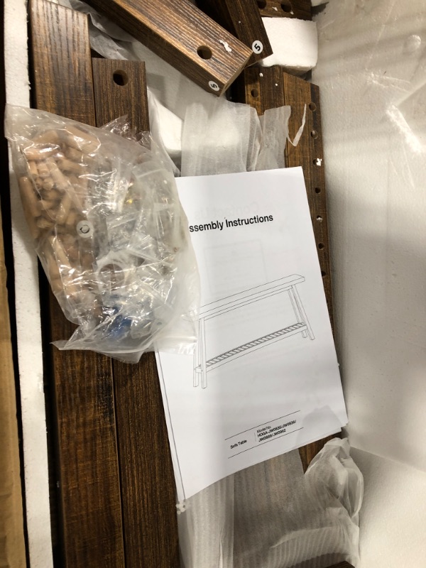 Photo 1 of ** USED/ MISSING PARTS *** Tribesigns 70.86-Inch Console Table for Entyrway, Farmhouse 2-Tier Entry Entrance Table, Narrow Long Sofa Table Behind Couch, Rustic Brown