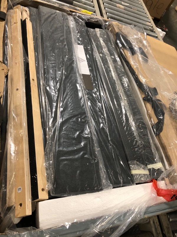 Photo 1 of ** USED ** Sweetcrispy Twin Size Wood Bed Frame - Linen Upholstered Platform Bed with Headboard, No Box Spring Needed with 800LBS Sturdy Wooden Slats Support, Noise Free, Easy Assembly, Dark Grey