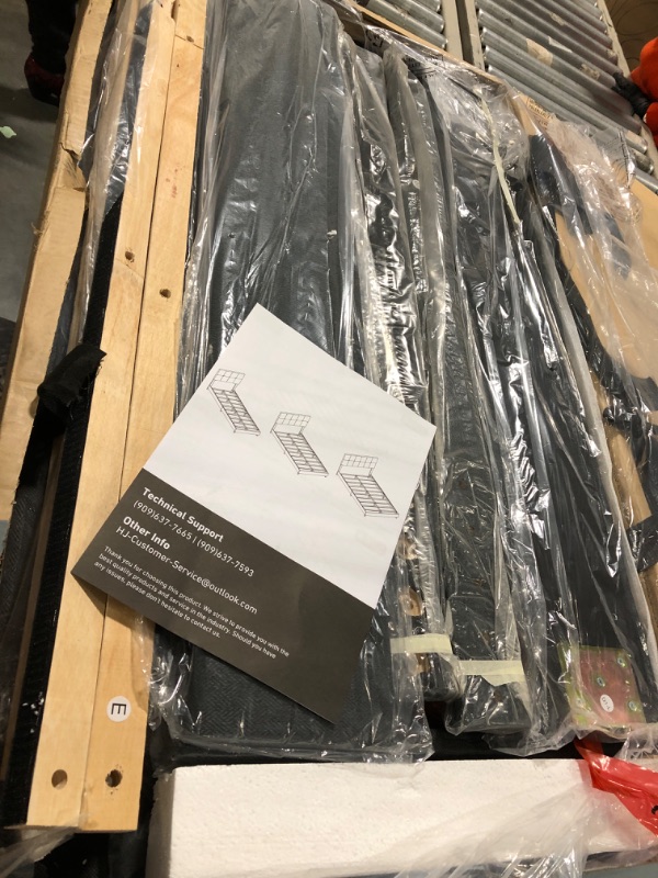 Photo 1 of ** USED ** Sweetcrispy Twin Size Wood Bed Frame - Linen Upholstered Platform Bed with Headboard, No Box Spring Needed with 800LBS Sturdy Wooden Slats Support, Noise Free, Easy Assembly, Dark Grey