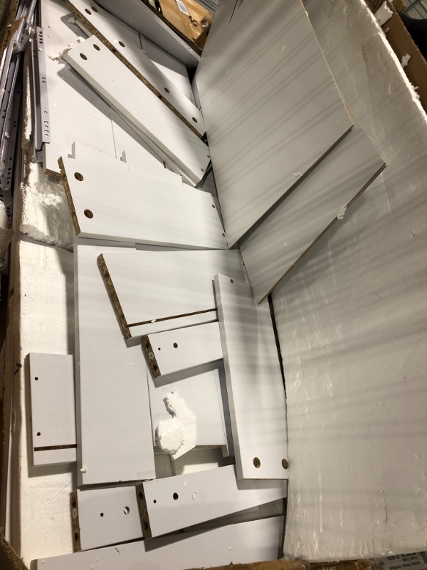 Photo 1 of ** used** missing parts *** YITAHOME 6-Drawer Dresser with Built-in Power Outlet, Wood TV Stand with 6 Large Drawers & Bar Handles, Dresser Chest of Drawers for Entryway Living Room Hallway, White & Walnut