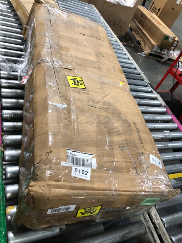 Photo 1 of ** used** missing parts *** YITAHOME 6-Drawer Dresser with Built-in Power Outlet, Wood TV Stand with 6 Large Drawers & Bar Handles, Dresser Chest of Drawers for Entryway Living Room Hallway, White & Walnut