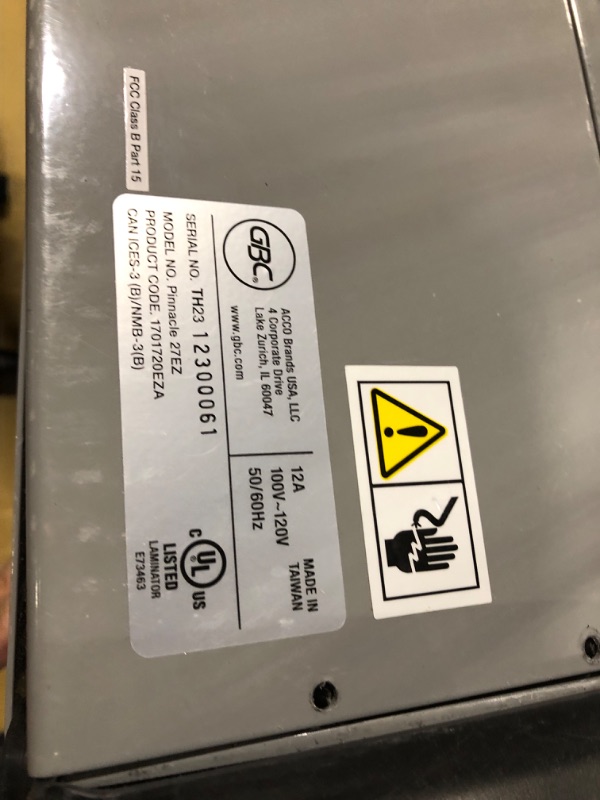 Photo 1 of ** USED/ DAMAGE MINOR/ UNTESTED *** GBC Pinnacle 27 EZLoad Thermal Roll Laminator, 27" Maximum Width, 8-10 Minutes Warm-Up (1701720EZ)