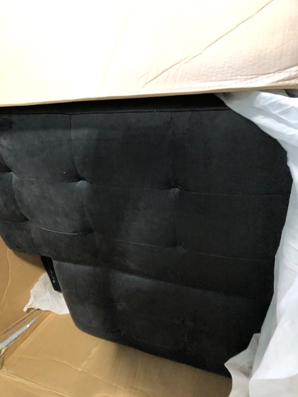 Photo 1 of ** USED *** Shintenchi Futon Sofa Bed, Velvet Foldable Couch Reclining Sleeper w/Removable Armrests, Upholstered Loveseat w/Folding Cup Holders for Home, Office, Dark Gray