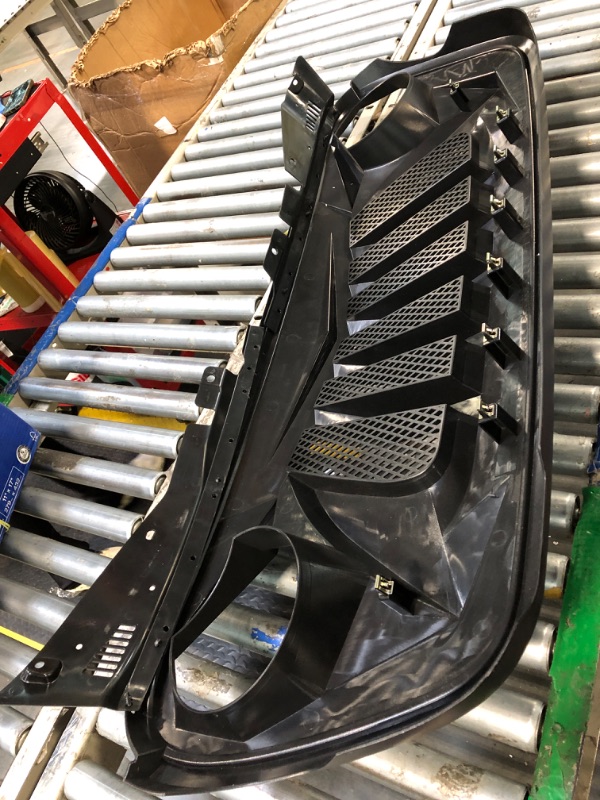 Photo 1 of ** USED ** Xprite Matte Black Front Grille Grid Grill w/Mesh Compatible with 2018-2024 Jeep Wrangler JL&2020+ Gladiator JT - Black Widow Series