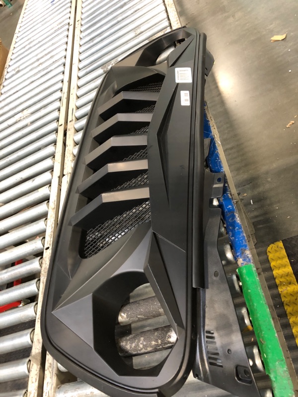 Photo 1 of ** USED ** Xprite Matte Black Front Grille Grid Grill w/Mesh Compatible with 2018-2024 Jeep Wrangler JL&2020+ Gladiator JT - Black Widow Series
