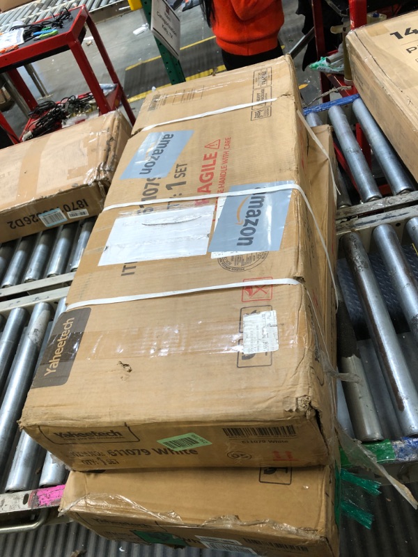 Photo 1 of ** FACTORY SEALED **** Yaheetech Wooden Floor Cabinet, Side Storage Organizer with 4 Drawers and 1 Cupboard, Freestanding Entryway Storage Unit Console Table, Bathroom Furniture Home Decor, White