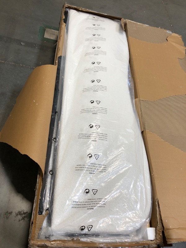 Photo 1 of ** USED/ MISSING PARTS ****
GarveeHome Queen Bed Frame for Kids with Velvet Upholstered Headboard, Cute Low Profile Platform Bed for Girls and Boys, No Box Spring Needed, Strong Wooden Slats, Noise Free, Easy Assembly, White