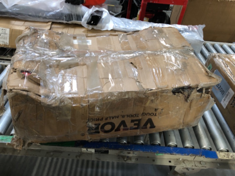 Photo 1 of ** VERY USED / UNTESTED **** VEVOR Hydraulic Lift Table Cart, 330lbs Load Capacity 50 Inch Lifting Height, Manual Single Scissor Lift Table with Non-Slip Pad and 4 Wheels, Hydraulic Scissor Cart for Material Handling, Orange