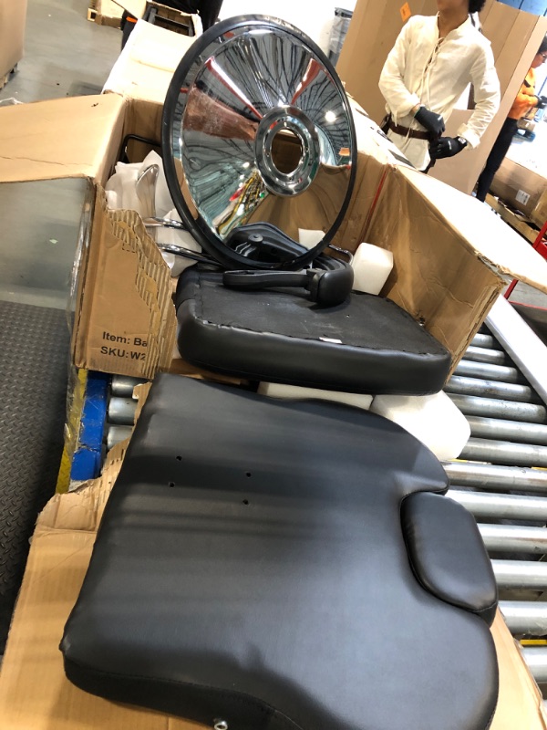 Photo 1 of ** VERY USED/ MISSING PARTS / UNTESTED / DAMAGE MAJOR *** Tatub 90°-135° Reclining Salon Chair for Hair Stylist, 360° Swivel Barber Chair with Heavy Duty Hydraulic Pump, Adjustable Hair Chair for Barbershop, Home