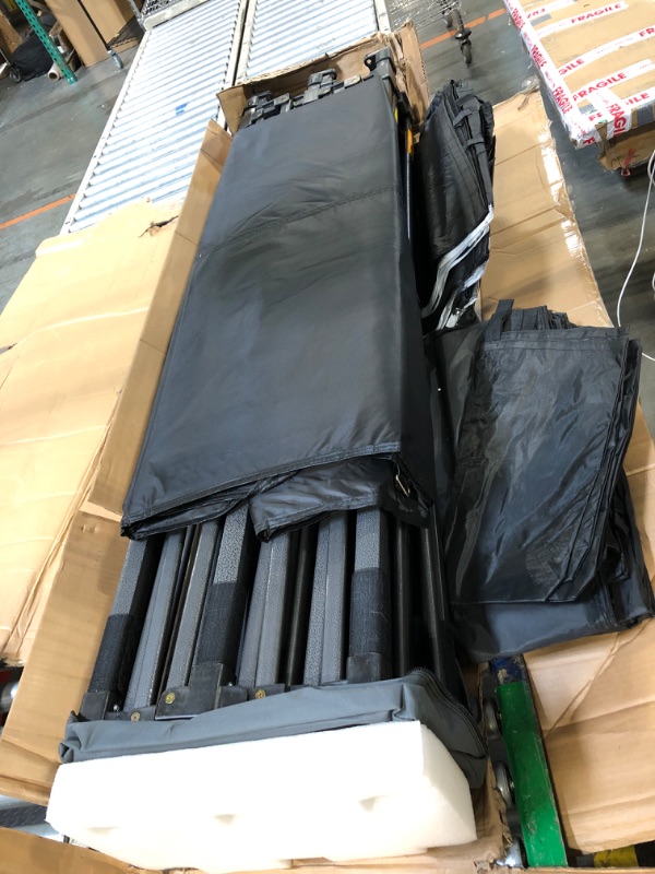 Photo 1 of ** USED/ UNTESTED/ MISSING PARTS ****9
 COBIZI 10x20 Heavy Duty Pop up Canopy Tent with 6 sidewalls Easy Up Commercial Outdoor Canopy Wedding Party Tents for Parties All Season Wind & Waterproof Gazebo with Roller Bag,Black(Frame Thickened)