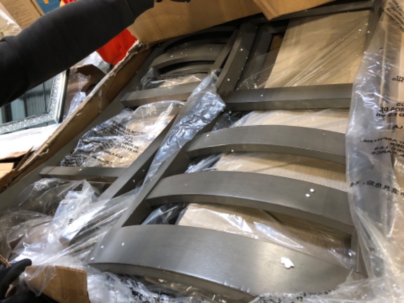 Photo 1 of *** USED / DAMAGE MINOR **** Signature Design by Ashley Bridson 5 Piece Counter Height Dining Room Set, Includes Table & 4 Bar Stools, Gray