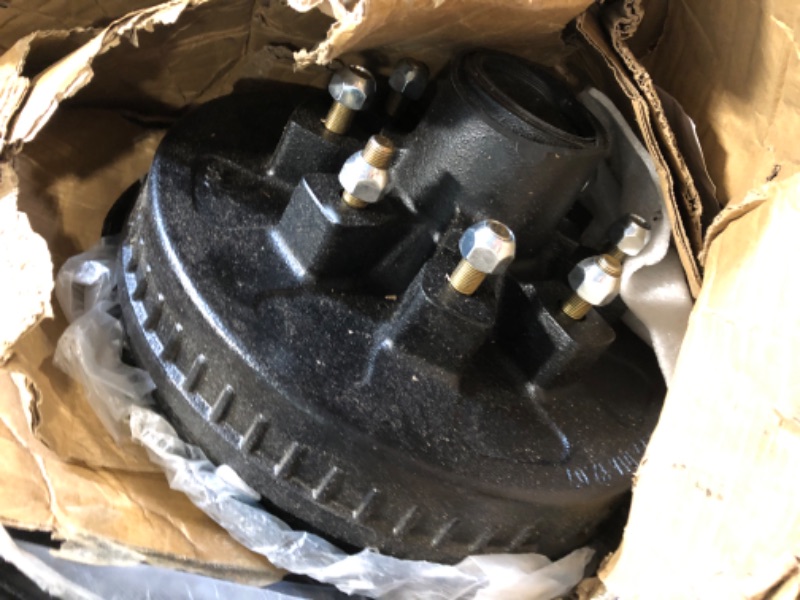 Photo 1 of ** UNTESTED / USED **** VEVOR Trailer Hub Drum Kits 8 on 6.5" B.C. with 12" x 2" Electric Brakes, Self-Adjusting Trailer Brake Assembly for 7000 lbs Axle, 5-Hole Mounting, Backing Plates for Brake System Part Replacement