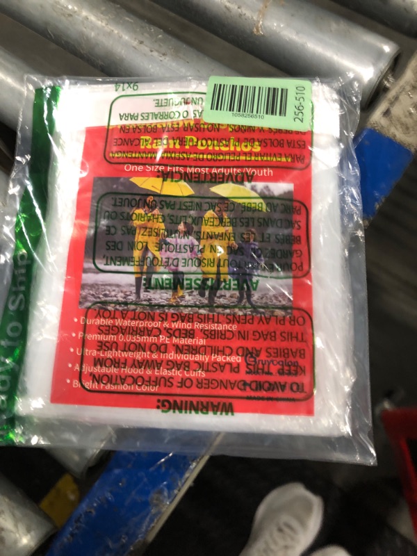 Photo 1 of ** ONLY ONE ** Bruvoalon 6 & 20 & 50 Pack Disposable Rain Ponchos for Adults/Youth, Waterproof PE Raincoats with Drawstring, Camping/Emergency