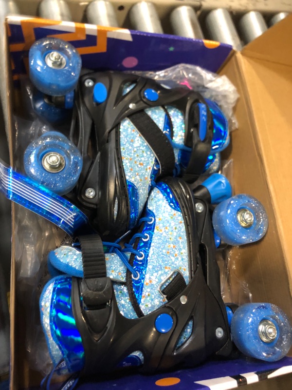 Photo 1 of ** USED** Nattork Kids Roller Skates for Girls Boys Kids, 4 Sizes Adjustable Girls Roller Skates for Ages 3-12 with Light up Wheels & Safety Protection - Cool Birthday Gift for Indoor Outdoor Sports