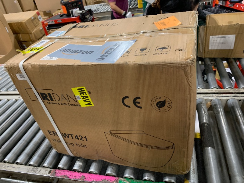 Photo 1 of ** NEW*** Wall Hung Toilet with Tank, Eridanus Wall Mounted Toilet Combo Set, In-Wall Toilet Tank Carrier, Dual-Flush Plate Included, Floating Toilet Bowl With Soft-Close Seat, Glossy White, 2 Separate Packages