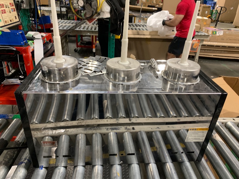 Photo 1 of ** VERY USED/ UNTESTEDE*** VEVOR Commercial Beverage Dispenser, 3 Tanks 18 L / 19 QT Per Tank Juice Dispenser, 512W Stainless Steel Ice Tea Drink Machine with 45°F-54°F Cooling Temperature, for Cold Drink Restaurant Bar Party