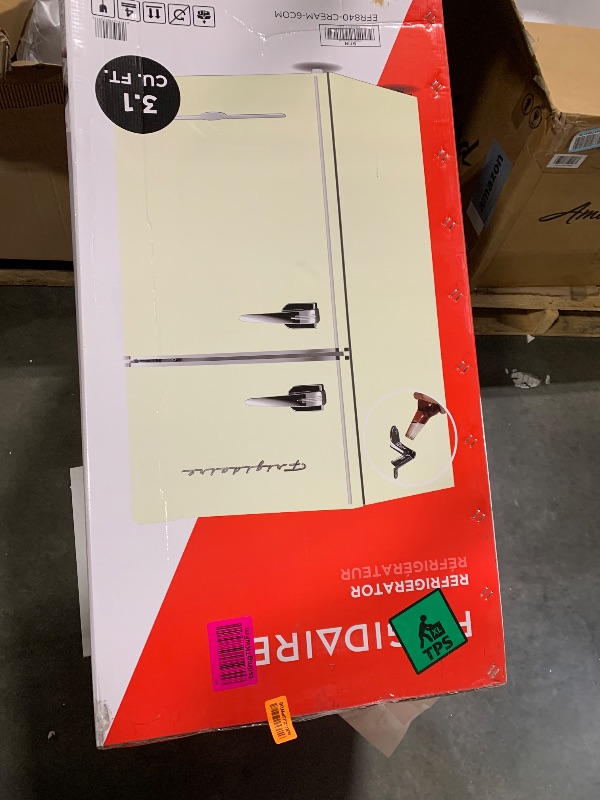 Photo 1 of ** NEW**Frigidaire EFR840-Cream EFR840 Retro Mini Fridge with Freezer & Side Bottle Opener-Small 2 Door Refrigerator for Office Bar or College Dorm Room-3.1 Cu Ft (Cream)