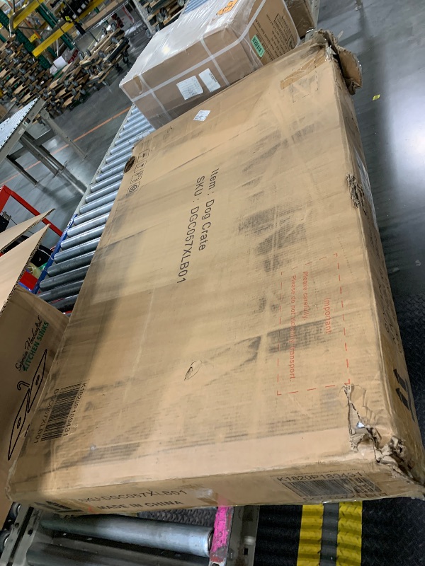 Photo 1 of ** NEW***Lyromix 94.48'' Dog Crate Furniture Large Breed TV Stand with Double Rooms,Wooden Dog Kennel Dog Crate End Table with Removable Divider for Large Medium Dogs, Can Use Separately