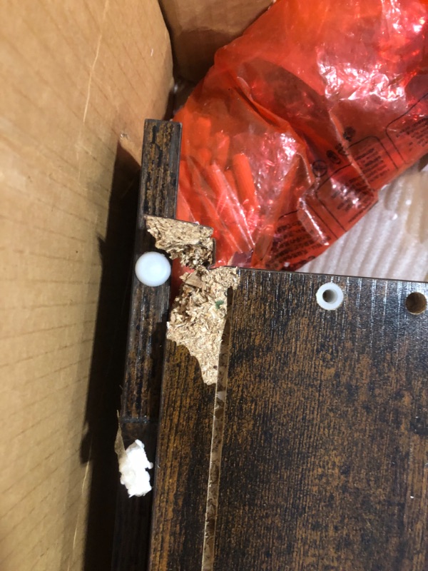 Photo 1 of ***LIKELY MISSING PARTS AND HAS DAMAGES, SOLD AS IS - NO RETURNS***Dog Crate Furniture 47", Large Dog Crate TV Stand with 2 Drawers and 4 Shelves, Wooden Dog Kennel Indoor, Decorative Dog Cage with Storage for Large Dogs, Brown