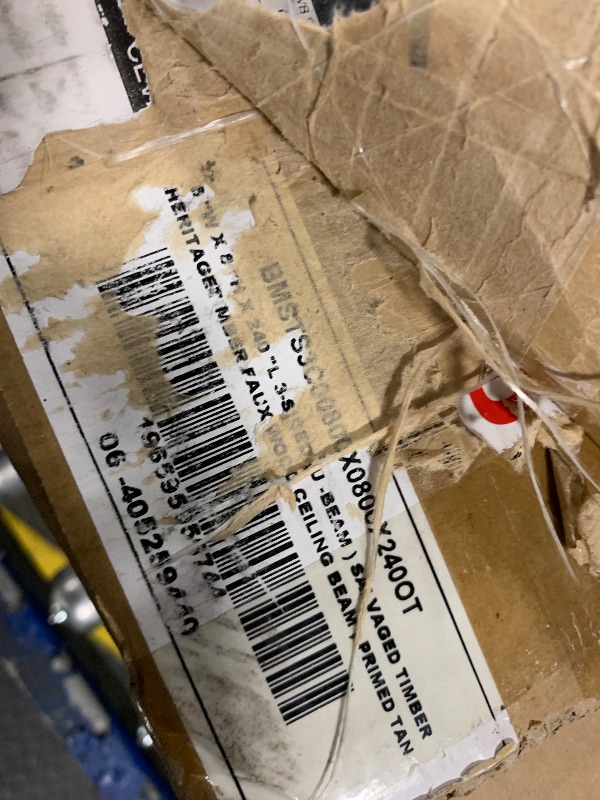 Photo 1 of ****DAMAGED**** "8X8X240" SALVAGE TIMBER HERITAGE TIMBER FAUX WOOD CEILING BEAM PRIMED TAN