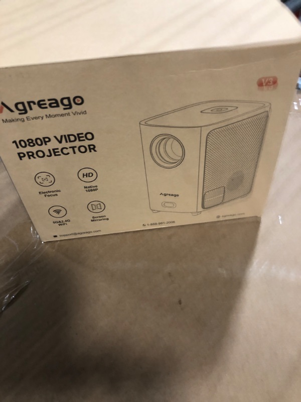 Photo 1 of [Electric Focus] Projector with WiFi and Bluetooth, Native 1080P 15,000 Lumens 4K Supported, Agreago Outdoor Movie Projector for Home Theater UP to 300", for iOS/Android/TV Stick/HDMI/USB