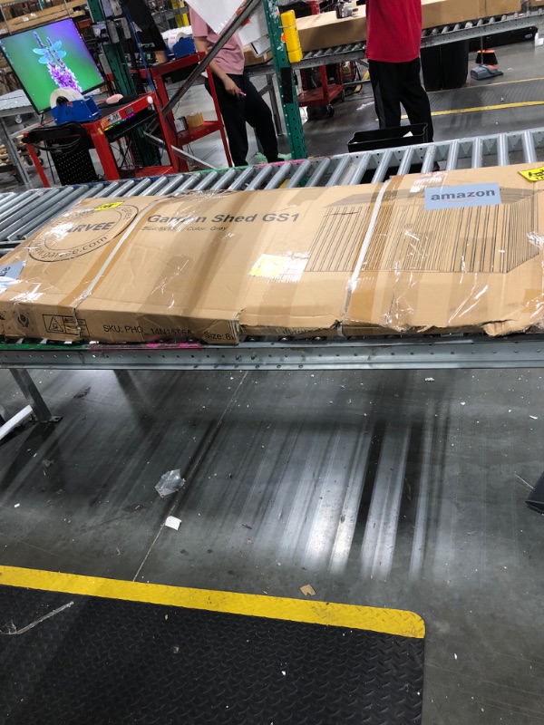 Photo 1 of *Missing Parts - Check clerk notes*
Garvee 8x15 Ft Metal Storage Shed with Pitched Roof & Lockable Door, Outdoor Weatherproof Yard Tool Storage Shed for Organizing Bike, Lawn Mower, Tools and Equipment in Backyard, Yard, Lawn, Grey