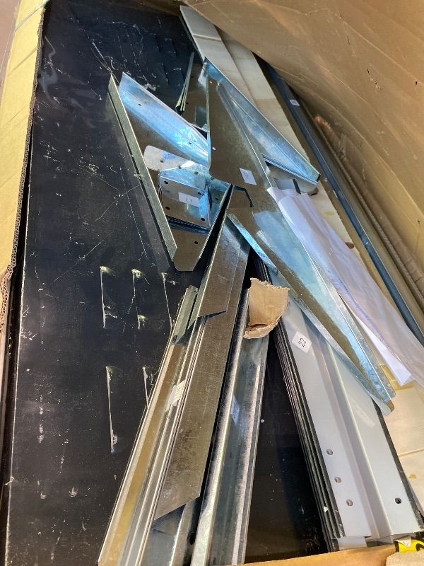 Photo 1 of *Missing Parts - Check clerk notes*
Garvee 8x15 Ft Metal Storage Shed with Pitched Roof & Lockable Door, Outdoor Weatherproof Yard Tool Storage Shed for Organizing Bike, Lawn Mower, Tools and Equipment in Backyard, Yard, Lawn, Grey