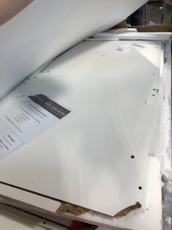 Photo 1 of DWVO L Shaped Desk with Drawers, 65" Computer Desk with Power Outlets & LED Lights, Corner Home Office Desk with Storage Shelves & Printer Stand, White