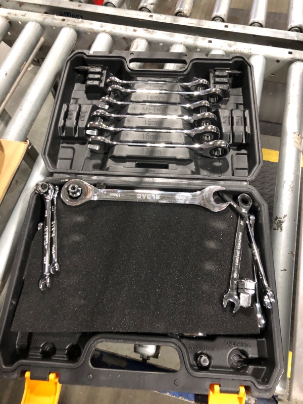Photo 1 of **Broken 1/4 wrench**
ELEAD 33-Piece Combination Ratchet Wrench Set | SAE & Metric Sizes (1/4" to 3/4" & 6-18mm) | 72-Tooth Gear Design | CR-V Steel | Organizer Carry Case | Ideal for Mechanics & DIY