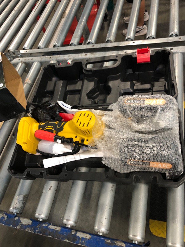 Photo 1 of ***MISSING CHARGER*** Mini Chainsaw, RLSOO 6-Inch Electric Chainsaw Cordless, Portable Small Handheld Chain Saw for Wood Cutting, Tree Trimming, Courtyard, Household, and Garden (Includes 2 Batteries and 3 Chains)