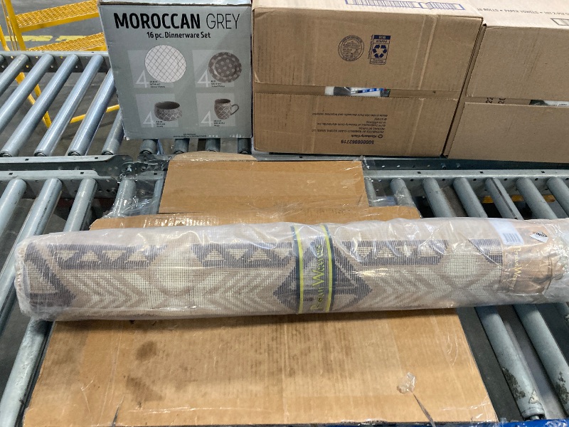 Photo 1 of ***similar item***different design***  Allstar 8x10 Rust Modern and Contemporary Machine Carved Effect Rectangular Accent Rug with Multicolor Geometric Color Block Design