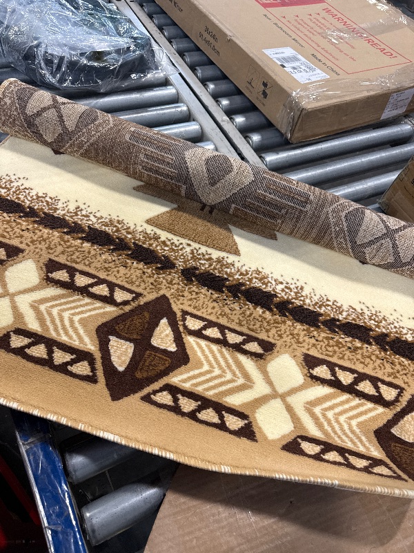 Photo 1 of *** RETAIL PRICE $60.00 ***
Allstar 8x10 Rust Modern and Contemporary Machine Carved Effect Rectangular Accent Rug with Multicolor Geometric Color Block Design (7' 9" x 10' 2") ** SIMILAR ITEM **