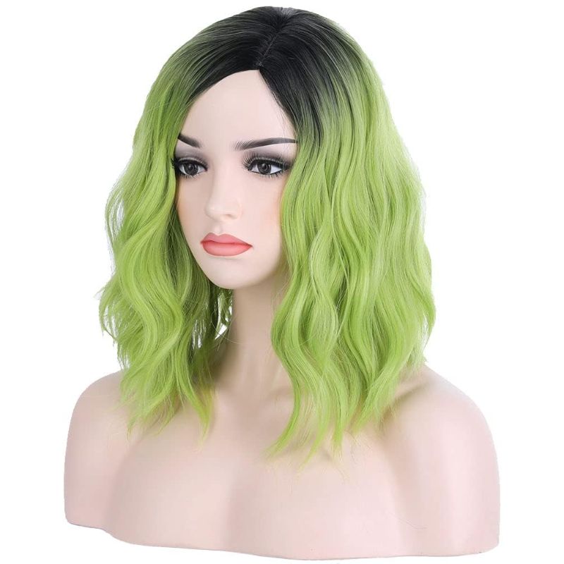Photo 1 of **RETAIL PRICE: $15.99**
BERON 14 Inches Ombre Green Wig Short Curly Wig Bob Matcha Green Wigs Women Beach Wave Wigs for Cosplay Costume Party Hairnet Included