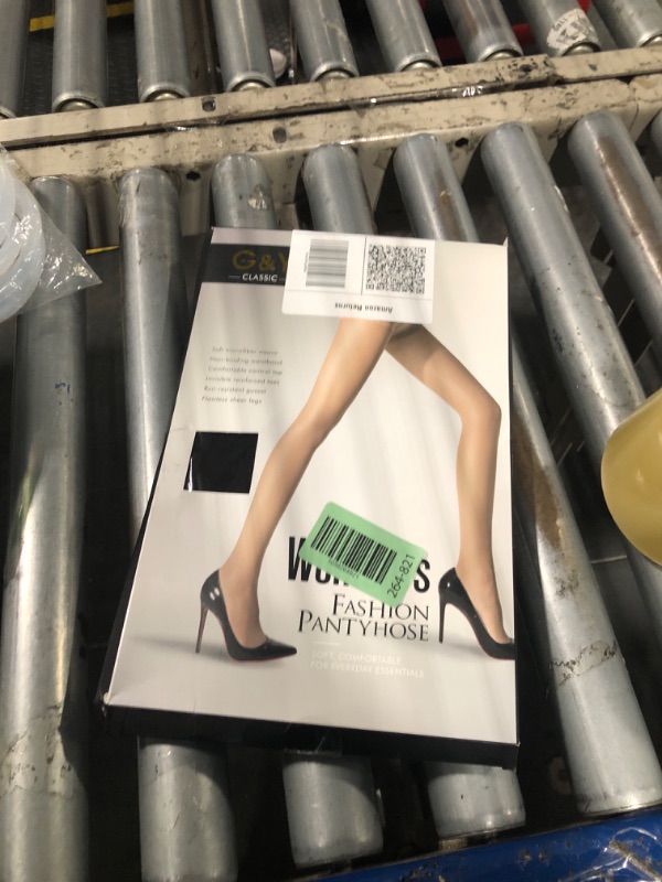 Photo 1 of *** ONLY CONTAINS 1 *** G&Y 1 Pair Women's Sheer Tights - 20D Control Top Pantyhose with Reinforced Toes(Black, XL)