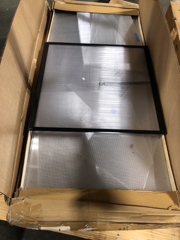 Photo 1 of *** SET OF 2 XL BOXES***  **SCRATCH ON A PANEL ***  6x10 FT Greenhouse, Easy Assembly Aluminum Polycarbonate Greenhouses for Outdoors with Roof Vent, Large Aluminum Walk-in Greenhouse for Sunroom Patio, Backyard, Garden, Sliding Lockable Door, Black