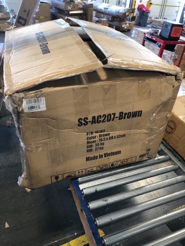 Photo 1 of *Missing Parts - See Clerk Notes* BestMassage | Recliner Chair | with 2 Point Massage Function | Pu Brown | with Lumbar Support, Adjustable Push Back, Footrest & Padded Seat | Easy Assembly | for Living Room, Home Theatre