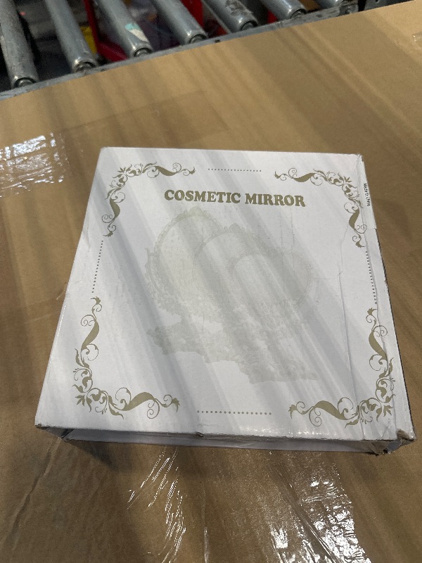 Photo 1 of ***STAND BROKEN***Schonee Retro Double-Sided Tabletop Makeup Mirror, Oval Swivel Desktop Stand with 360 Rotation, Vintage Two-Sided Mirror (Nano White)