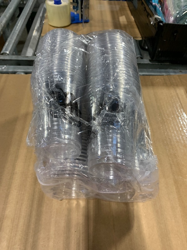 Photo 1 of ***** MISSING SOME OF THE CUPS ****** Teenyyou 100 pcs 16 oz Halloween Plastic Cups Disposable Halloween Clear Skull Pumpkin Spider Party Cups for Cold Drinks Candies Fruits and Party Supplies Decorations (Skull)