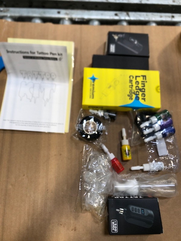 Photo 1 of ***** MISSING SPRAY BOTTLE AND GLOVES *** Tattoo Gun Kit Wireless Tattoo Machine Pen Kit with 2 Batteries 16 Cartridge Needles 7 Ink Colors for Complete Rotary Tattoo Supply HW-TK1005-1