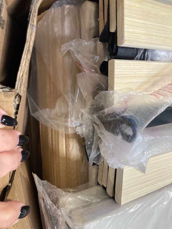 Photo 1 of ***NEW IN BOX***Jocoevol Full Size Floating Bed Frame with Ergonomic Hidden Storage Headboard and LED Lights, Visual Floating LED Bed Frame with Charing Station, Velvet Upholstered Platform Bed, Heavy Duty, White