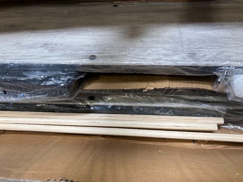 Photo 1 of ***MINOR DAMAGE***LUXOAK Full Size Lift Up Storage Platform Bed Frame, Metal Bed Frame with Wooden Slats Support, No Box Spring Needed, Large Storage Space, Noise Free, Easy Assembly, White Birch