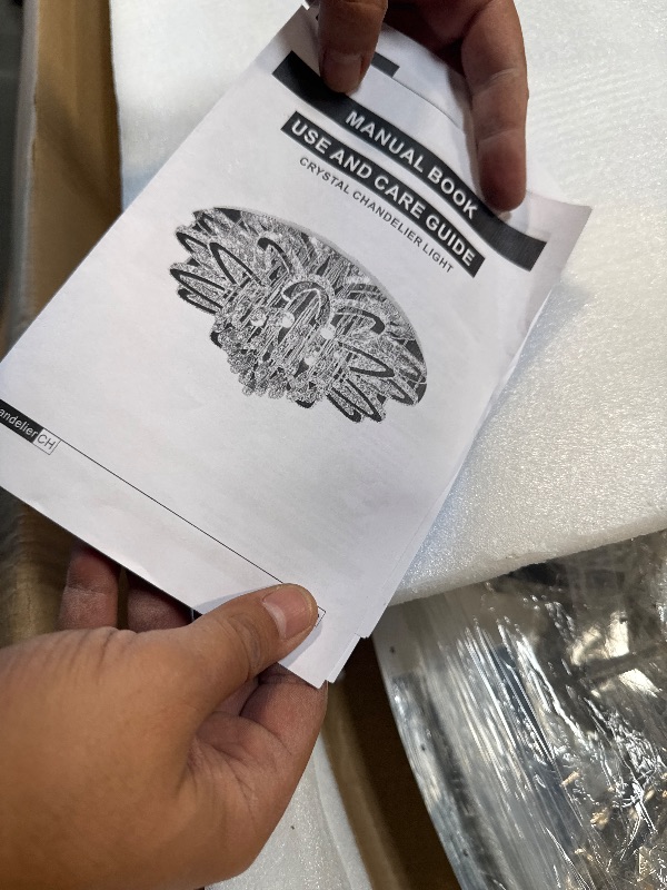 Photo 1 of ****SLIGHTLY FOLDED / NO PROBADO**** Flashing God W48 Large Crystal Chandelier Crystal Flush Mount LED Ceiling Light Fixture for Living Room Foyer Dining Room Hallway Dimmable 2700k 4500k 6000k