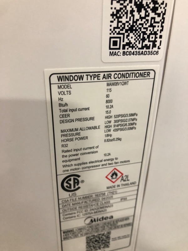 Photo 1 of ****it works perfectly**** Midea 8,000 BTU U Shaped Smart Inverter Window Air Conditioner - Cools 350 Sq Ft, Ultra Quiet with Open Window Flexibility - Alexa/Google Assistant Compatible - 35% Energy Savings, Remote (Updated)